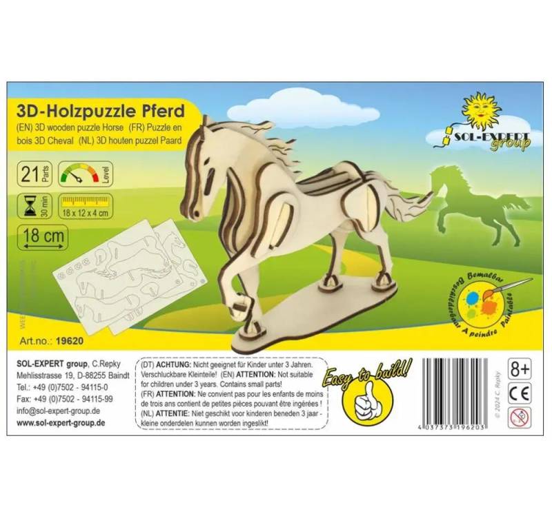 3D Holz Puzzle Pferd