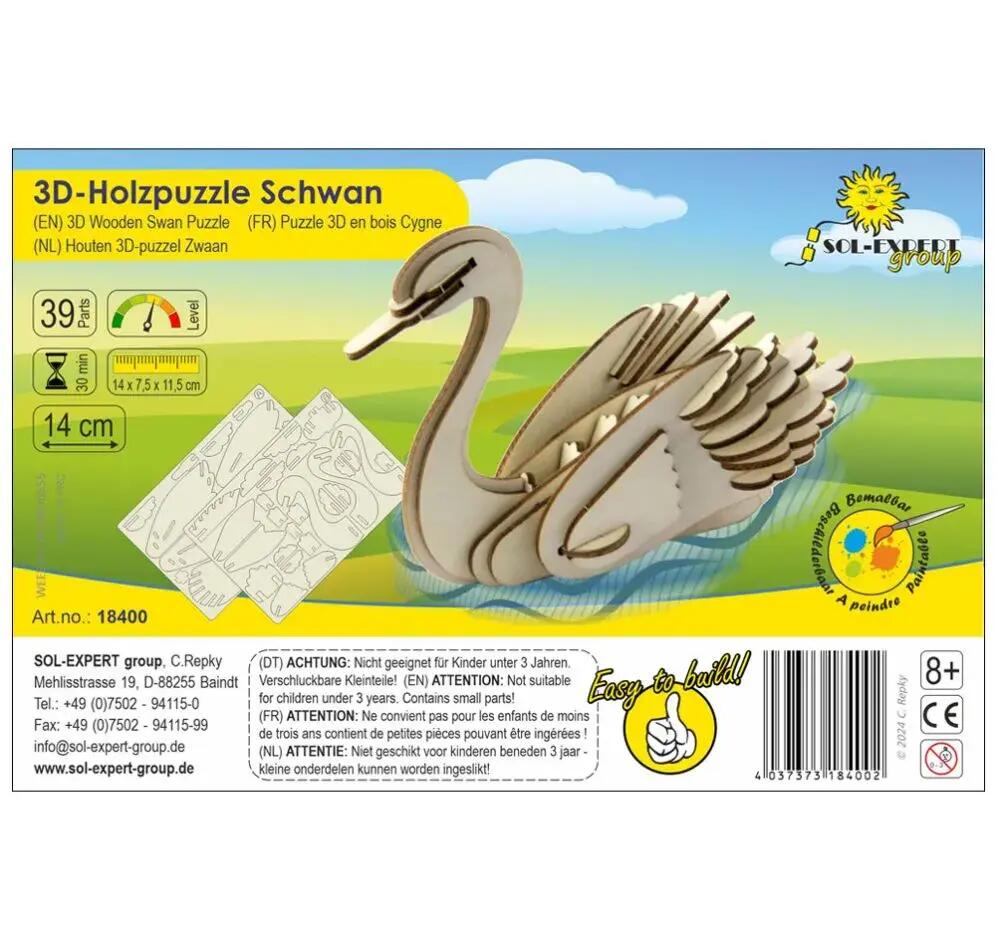 3D Holz Puzzle Schwan
