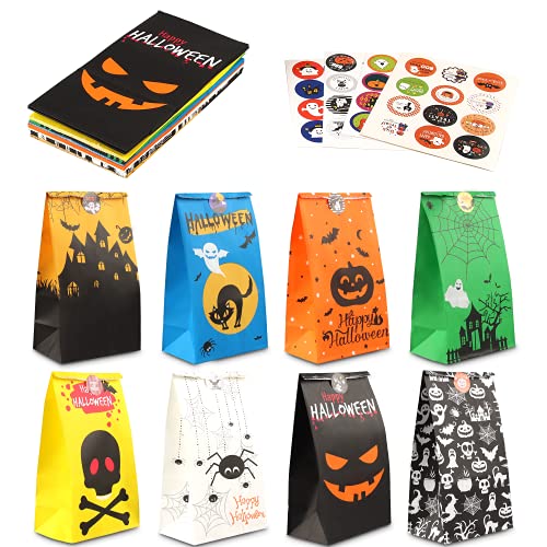 40 Stück Halloween Papiertüten, Halloween Party Geschenktüten, Halloween Tüten für Süßigkeiten, Halloween Candy Tüten, Halloween Geschenktüten Papier mit Aufkleber, für Geburtstag Party Halloween 40 Stück Halloween Papiertüten, Halloween Party Geschenktüten, Halloween Tüten für Süßigkeiten, Halloween Candy Tüten, Halloween Geschenktüten Papier mit Aufkleber, für Geburtstag Party Halloween