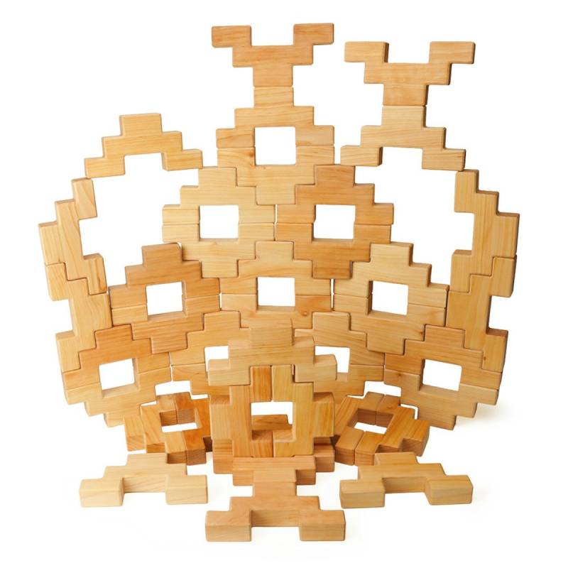 40 Treppenklötze natur im Holzrahmen 40 Treppenklötze natur im Holzrahmen