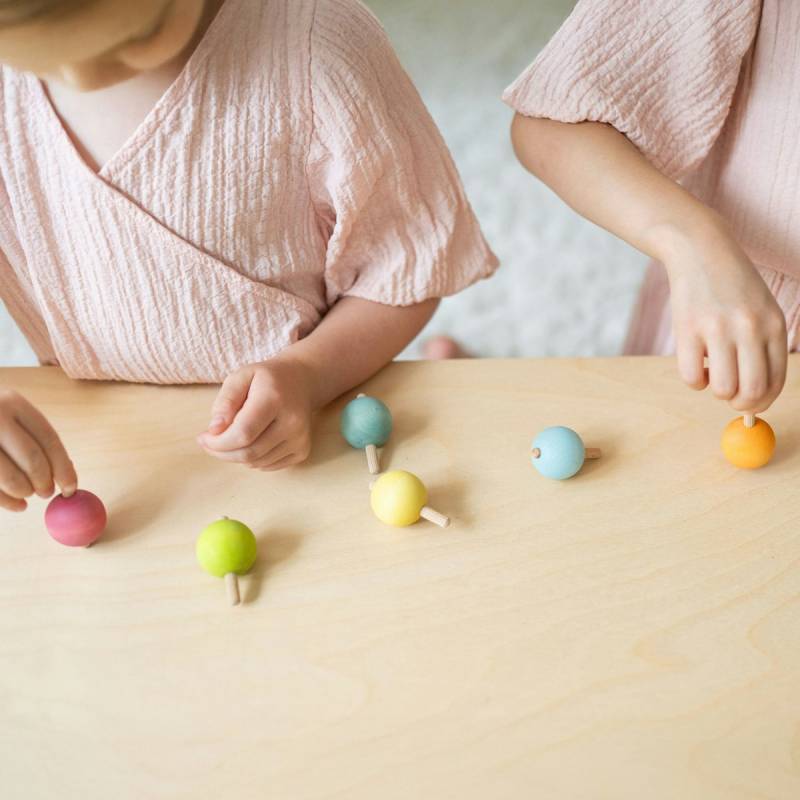 6 Regenbogen Kreisel