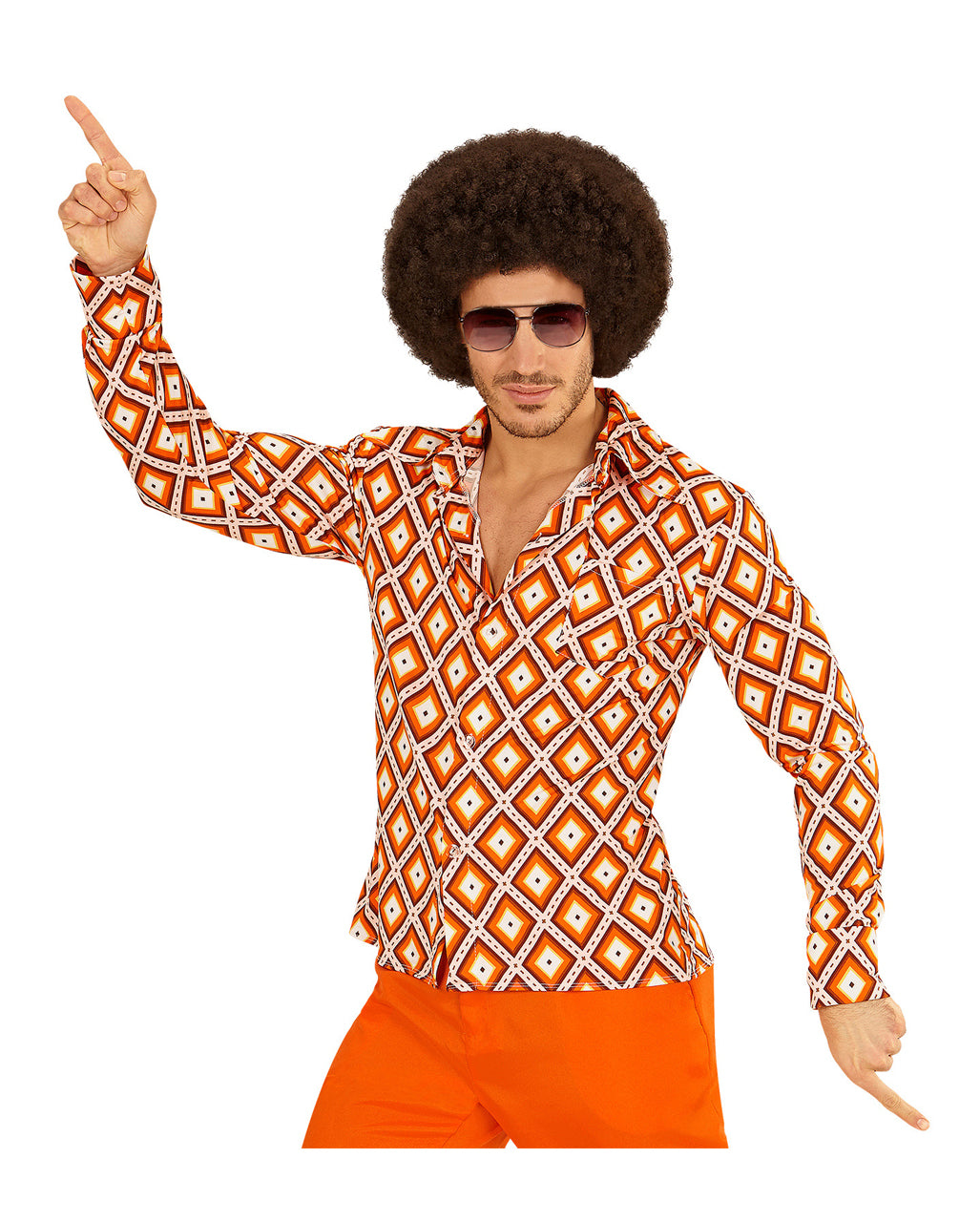 70s Groovy Kostüm Hemd Rhombus