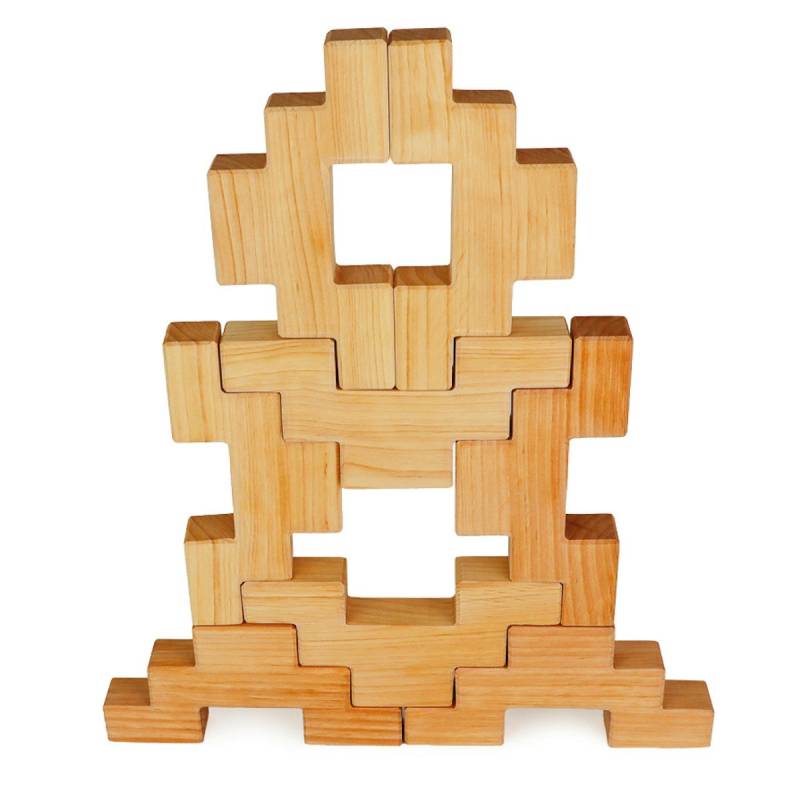 8 Treppenklötze natur Teile lose 8 Treppenklötze natur Teile lose