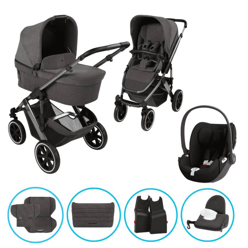 ABC Design Salsa 5 Air 3in1 Kinderwagen Set Almond inkl. Cybex Cloud T i-Size Sepia Black, ABC Design Adapter & gratis Zubehör ABC Design Salsa 5 Air 3in1 Kinderwagen Set Almond inkl. Cybex Cloud T i-Size Sepia Black, ABC Design Adapter & gratis Zubehör