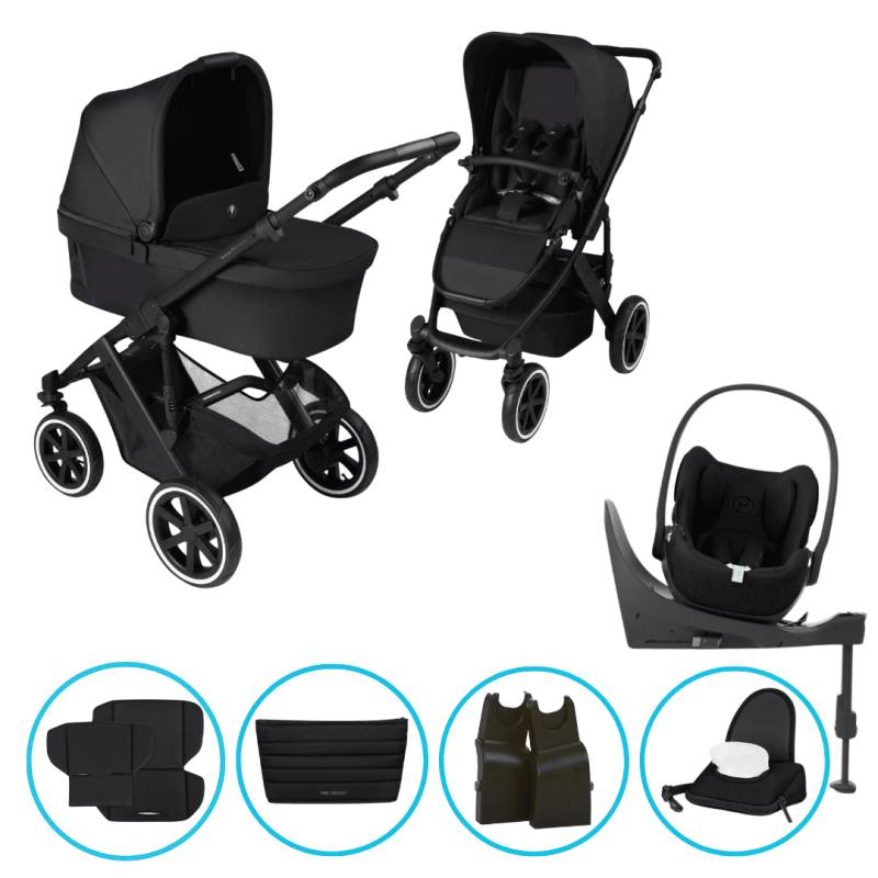 ABC Design Salsa 5 Air 8in1 Kinderwagen Set Coal inkl. Cybex Cloud T i-Size Sepia Black, Cybex Base T, ABC Design Adapter & gratis Zubehör ABC Design Salsa 5 Air 8in1 Kinderwagen Set Coal inkl. Cybex Cloud T i-Size Sepia Black, Cybex Base T, ABC Design Adapter & gratis Zubehör