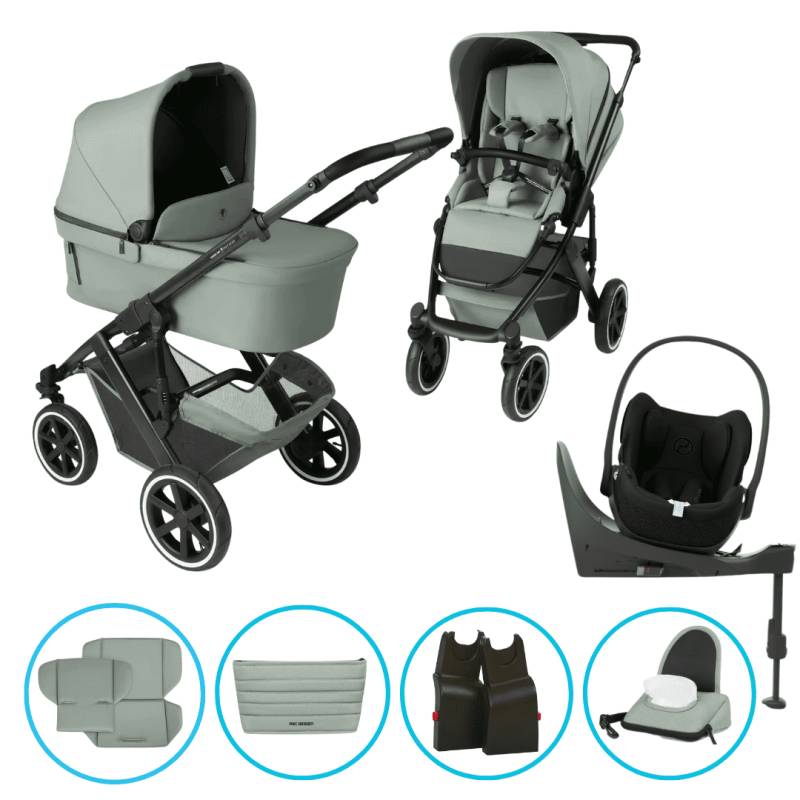 ABC Design Salsa 5 Air 8in1 Kinderwagen Set Pine inkl. Cybex Cloud T i-Size Sepia Black, Cybex Base T, ABC Design Adapter & gratis Zubehör ABC Design Salsa 5 Air 8in1 Kinderwagen Set Pine inkl. Cybex Cloud T i-Size Sepia Black, Cybex Base T, ABC Design Adapter & gratis Zubehör