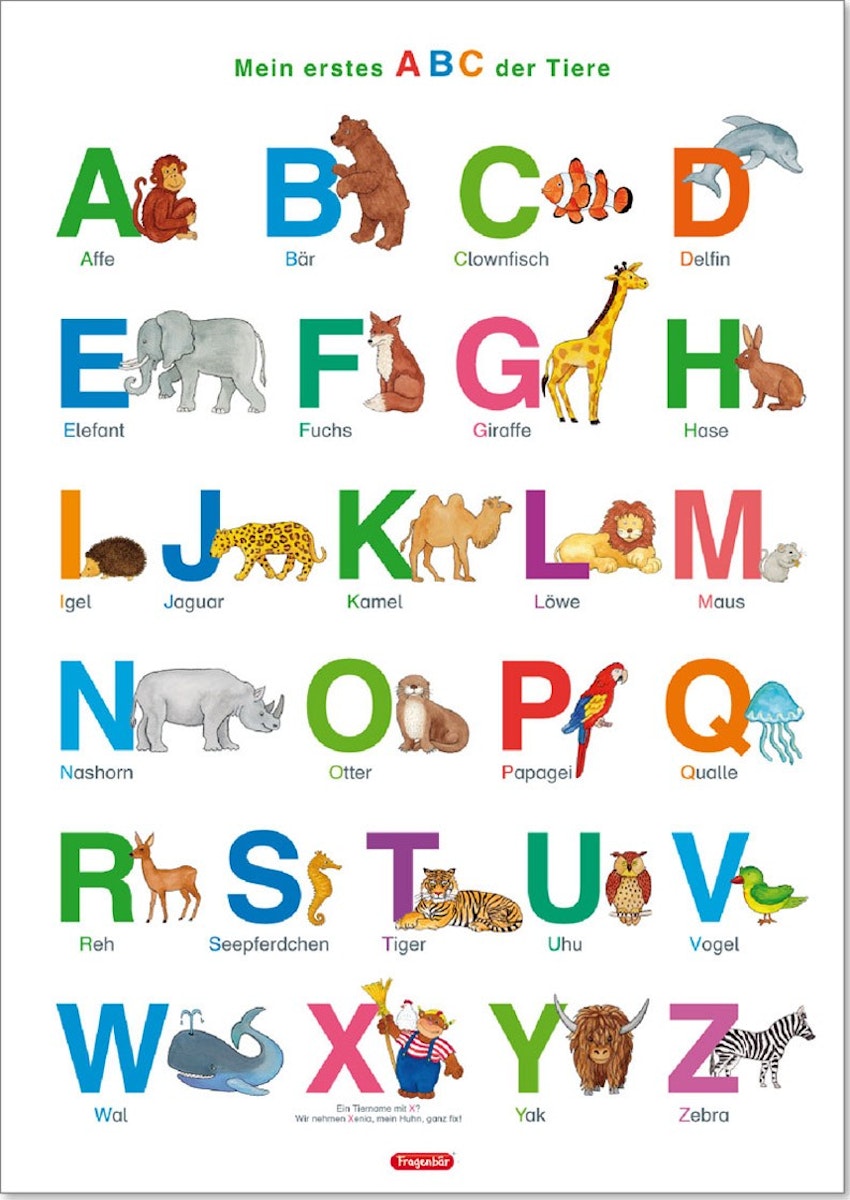 ABC Poster Lerntafel ab 4 Jahre 70x 100 cm
