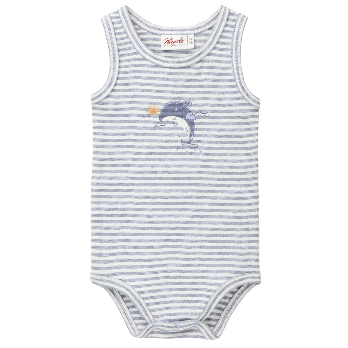 Ärmelloser Body blau gestreift 98/104