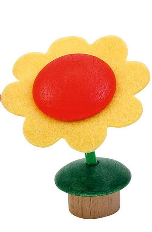 Ahrens Holzspielzeug - Blumenstecker für rundum Geburtstagsring gelb