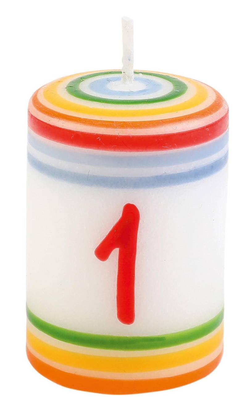 Ahrens Holzspielzeug - Kerze Stumpen / Zahl 1