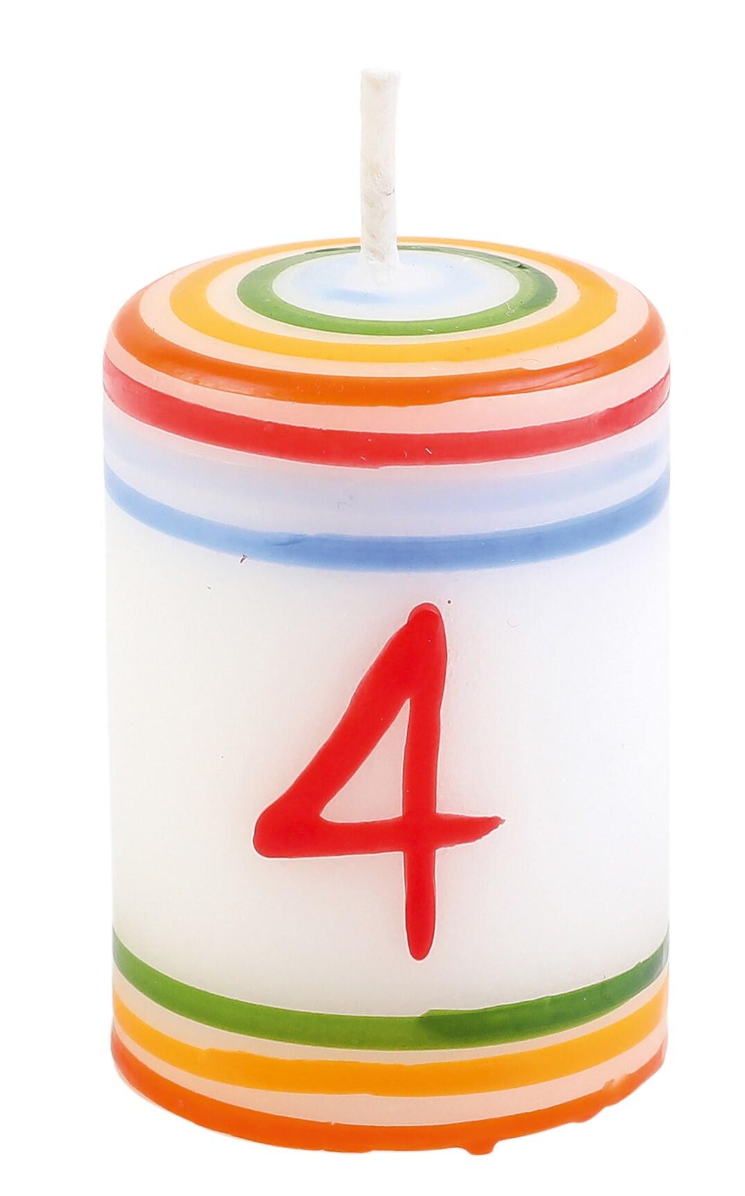 Ahrens Holzspielzeug - Kerze Stumpen / Zahl 4
