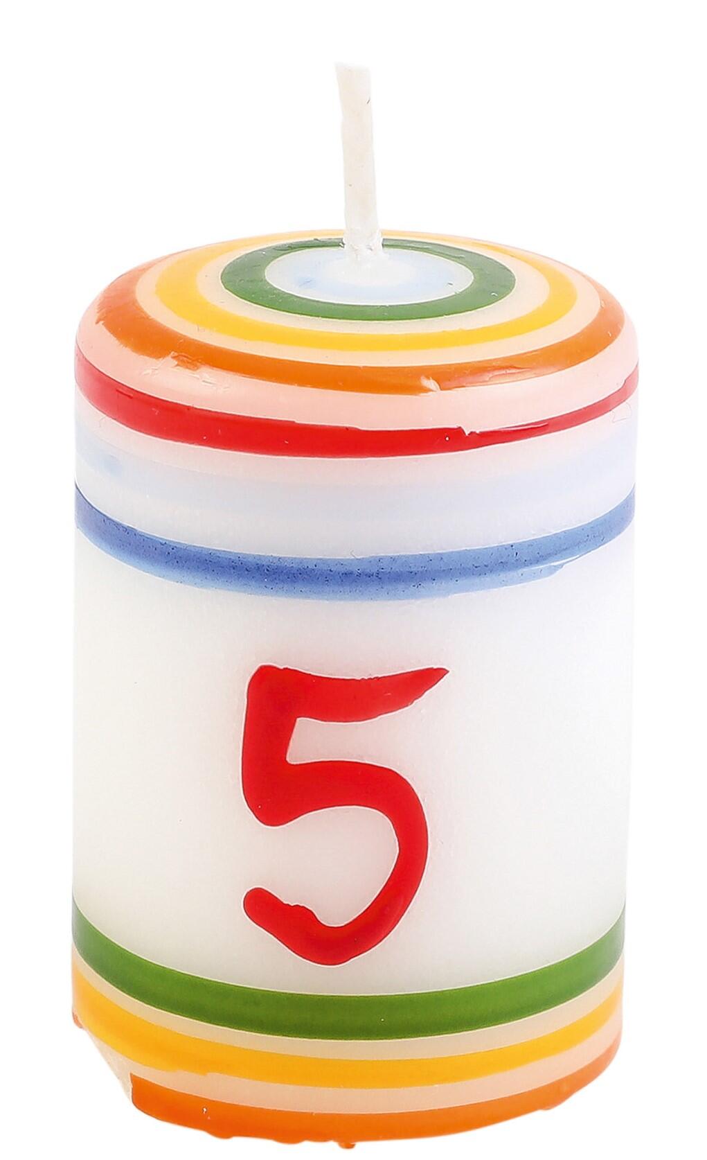 Ahrens Holzspielzeug - Kerze Stumpen / Zahl 5