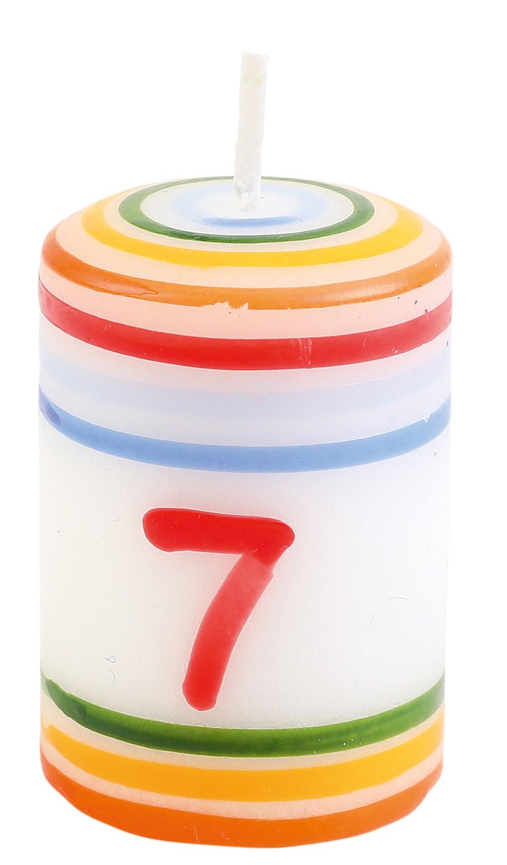Ahrens Holzspielzeug - Kerze Stumpen / Zahl 7
