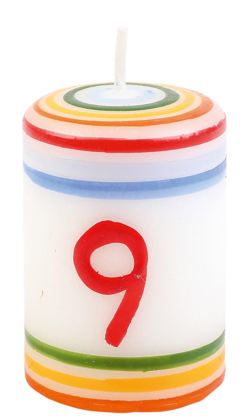 Ahrens Holzspielzeug - Kerze Stumpen / Zahl 9