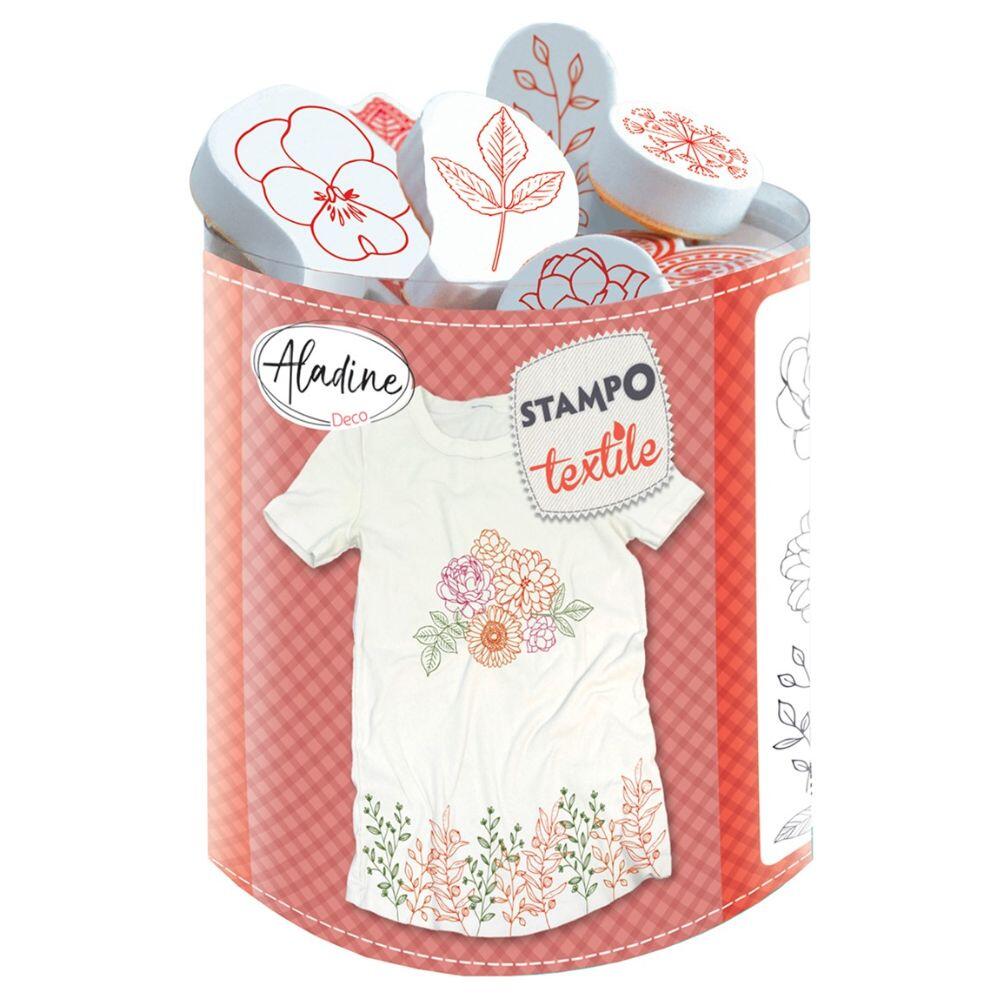 Aladine - Stampo Textile Stempel Blätter und Blumen Aladine - Stampo Textile Stempel Blätter und Blumen