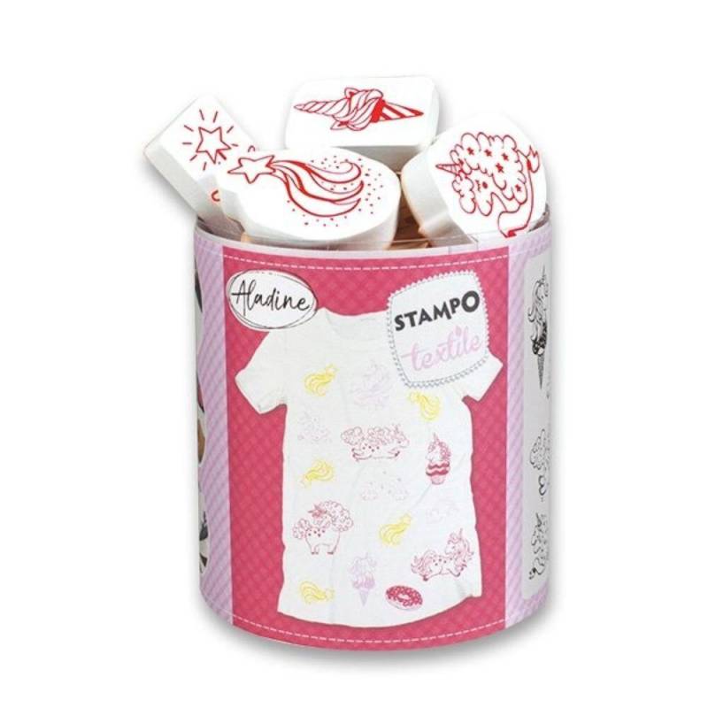 Aladine - Stampo Textile Stempel Einhörner