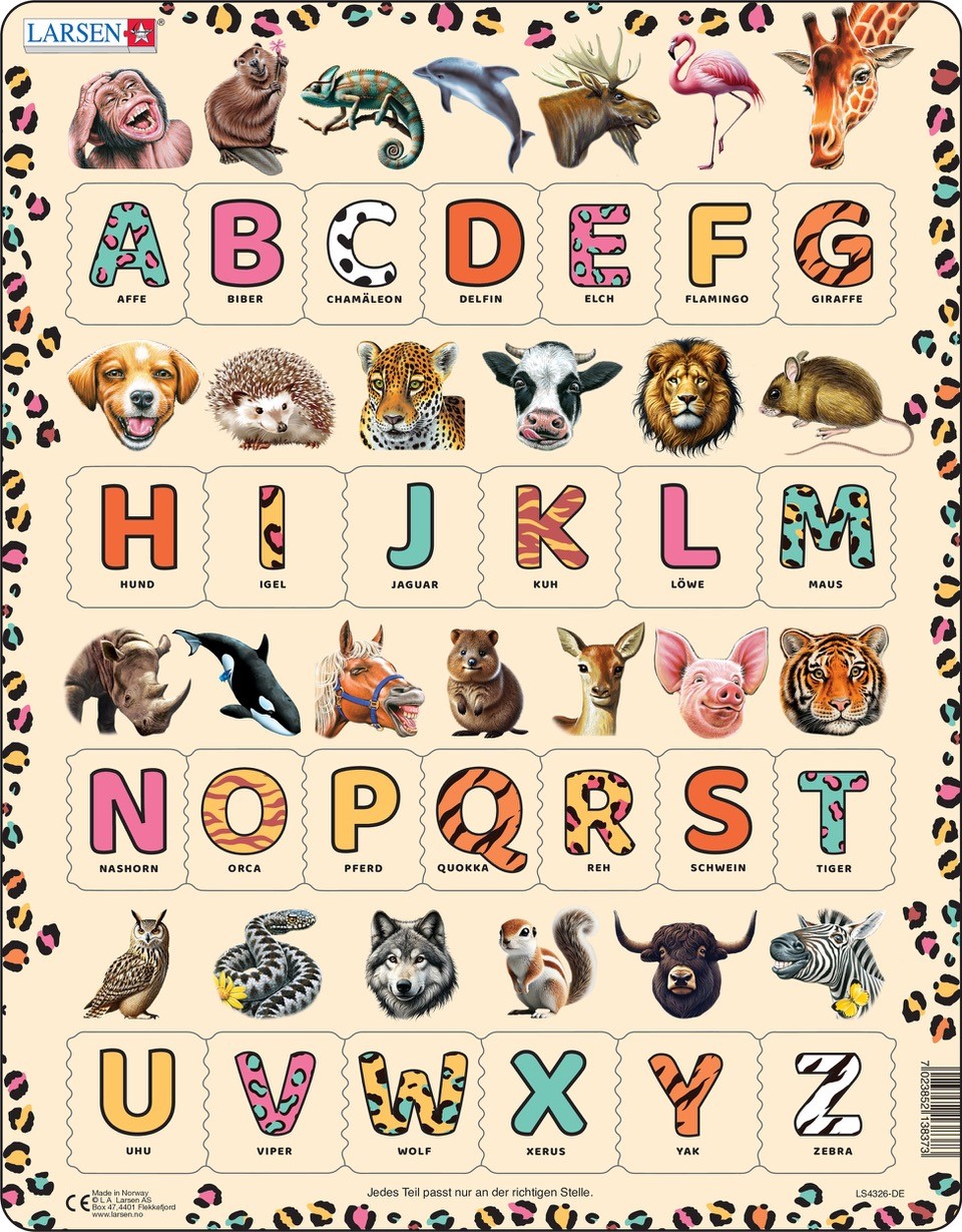 Alphabet der Tiere - Lernpuzzle