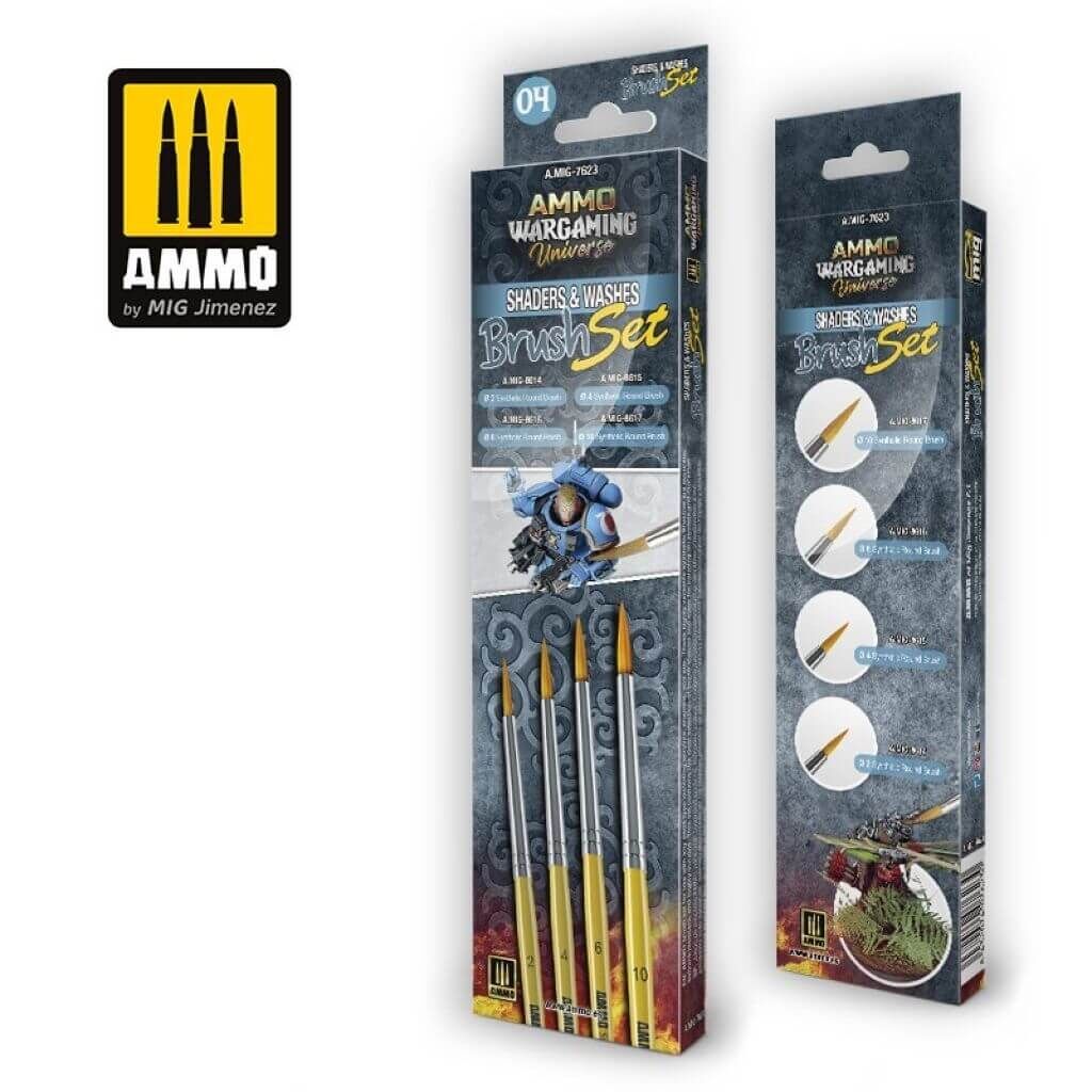 'Ammo Wargaming Universe - Shaders & Washes Brush Set' von Ammo Mig