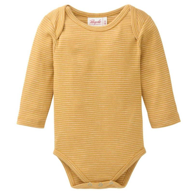 Anschmiegsamer Body langarm senfgelb geringelt 98/104