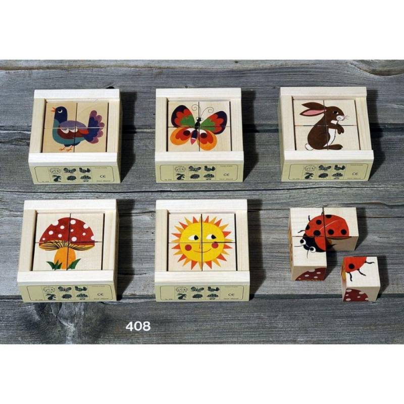 Atelier Fischer - Atelier Fischer Würfelpuzzle Natura 4tlg