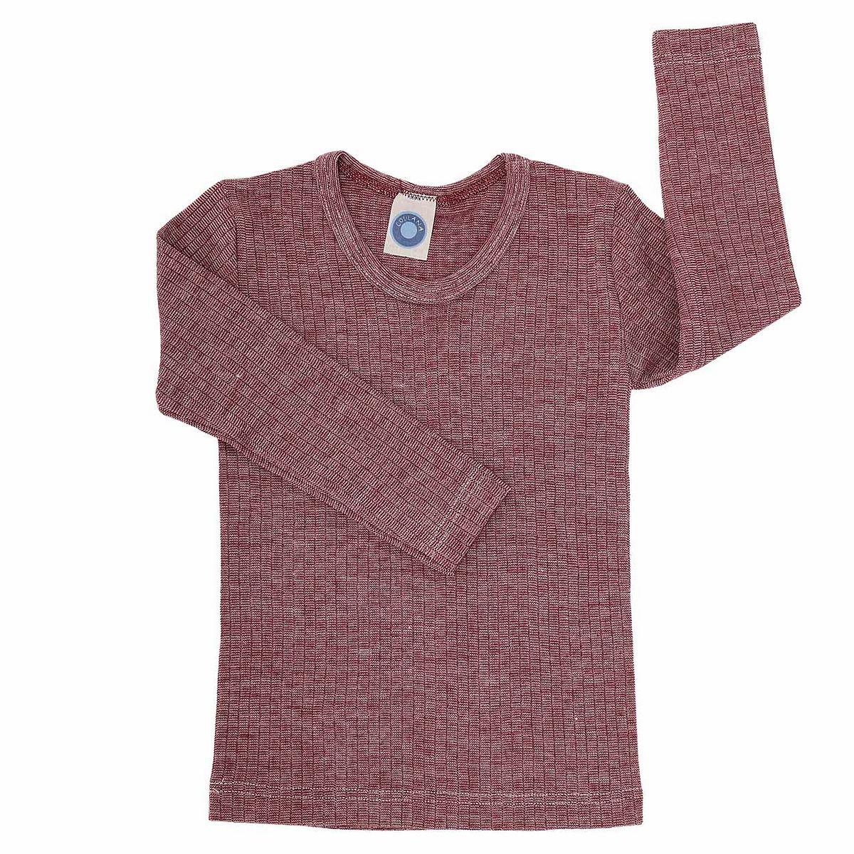 Atmungsaktives Wolle Seide Baumwolle Shirt weinrot 116