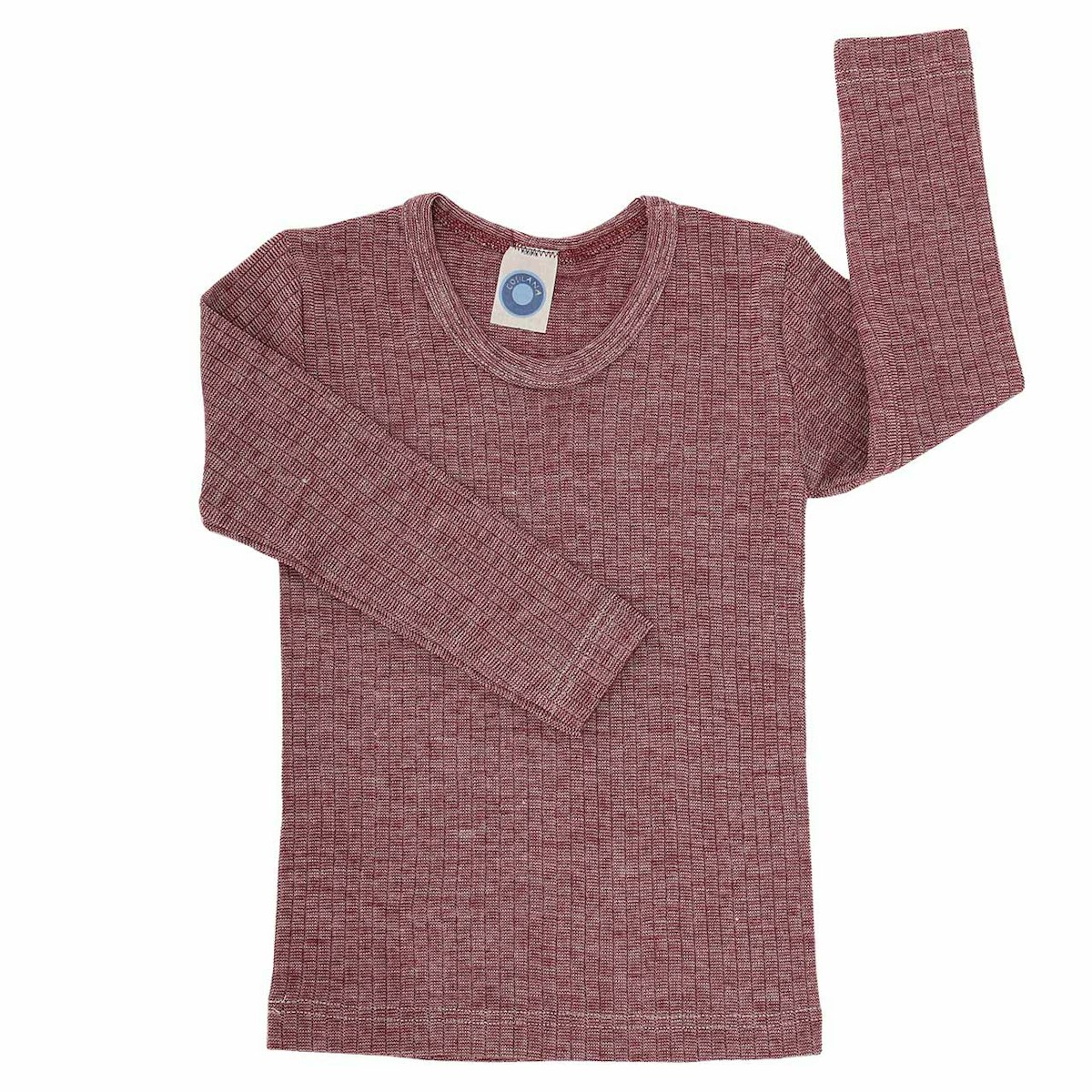 Atmungsaktives Wolle Seide Baumwolle Shirt weinrot 98/104