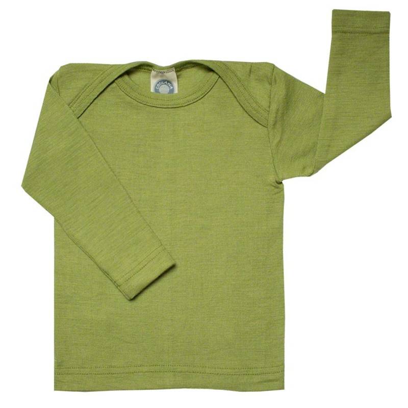 Atmungsaktives Wolle Seide Shirt grün 92