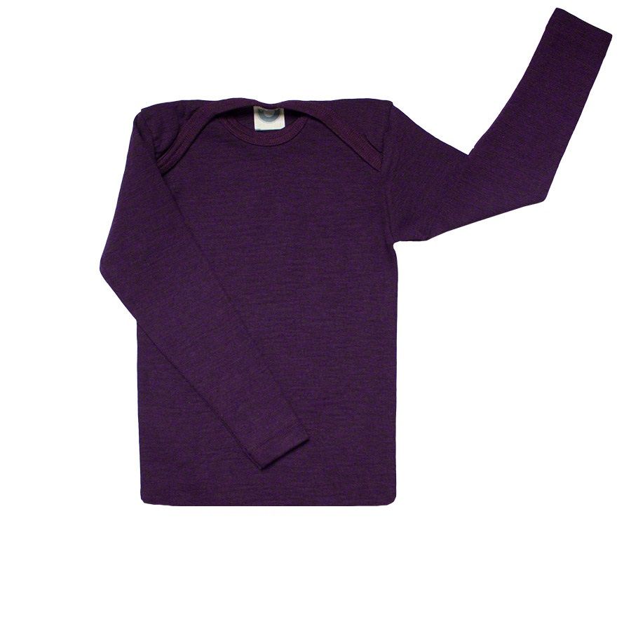 Atmungsaktives Wolle Seide Shirt pflaume lila 92