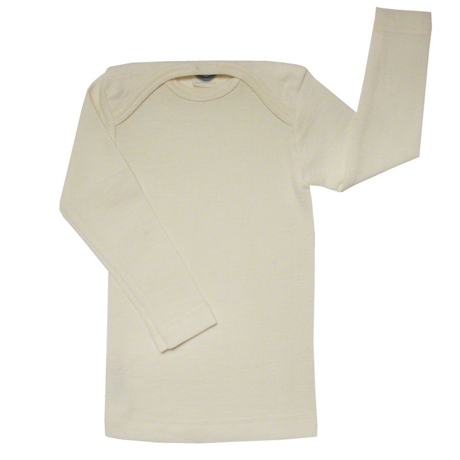 Atmungsaktives Wolle Seide Shirt ungefärbt 128