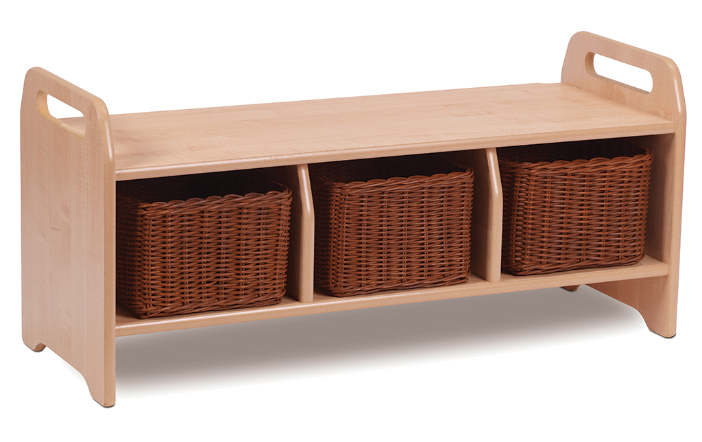 Aufbewahrungsbank (groß) mit 3 Körben