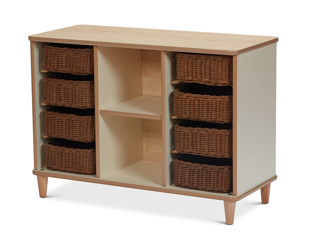 Aufbewahrungsregal mit Körben für Kita & Kindergarten