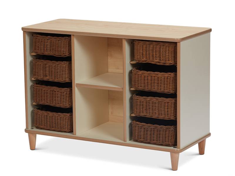 Aufbewahrungsregal mit Körben für Kita & Kindergarten