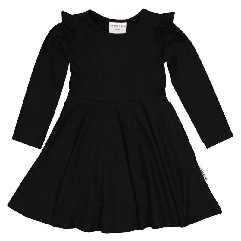 Ausgestelltes Kleid Schwarz mit Volantärmeln Ausgestelltes Kleid Schwarz mit Volantärmeln