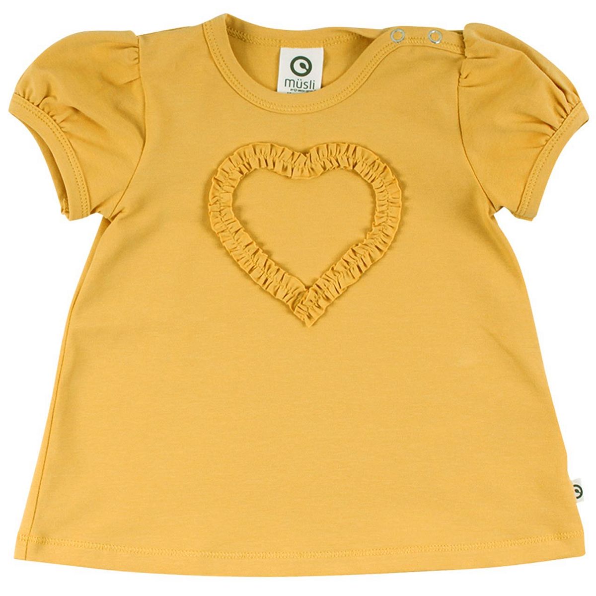 Ausgestelltes T-Shirt Herz in gelb 68