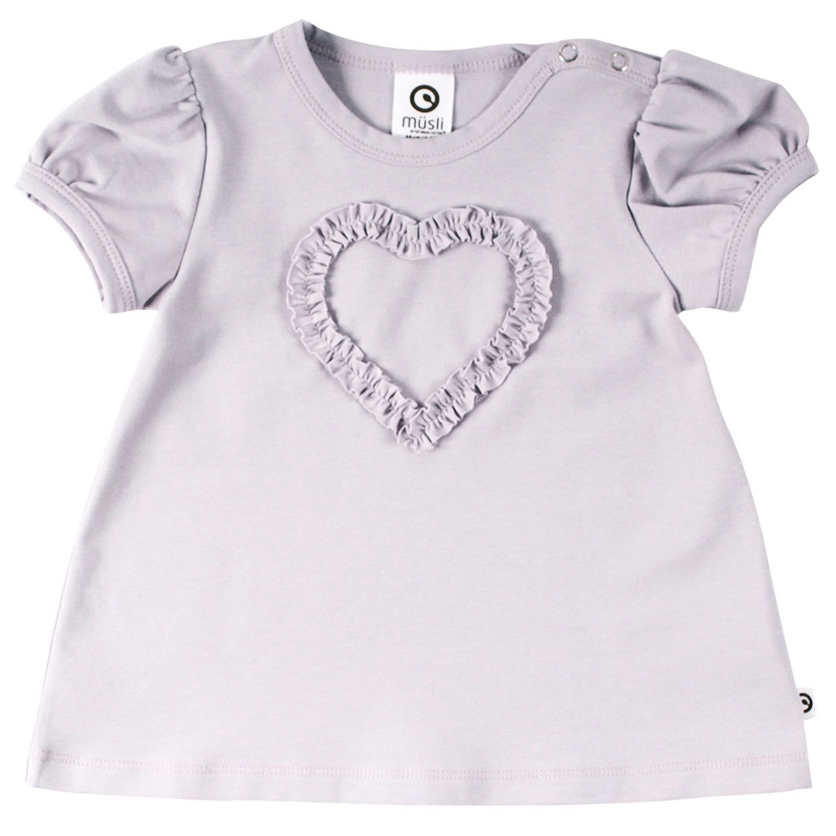 Ausgestelltes T-Shirt Herz in hellem lila 80