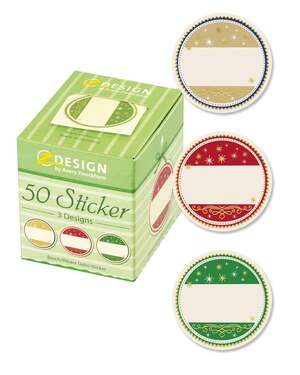 Avery Zweckform Z-Design 56828, Sticker auf Rolle, Merry Christmas, 50 Aufkleber