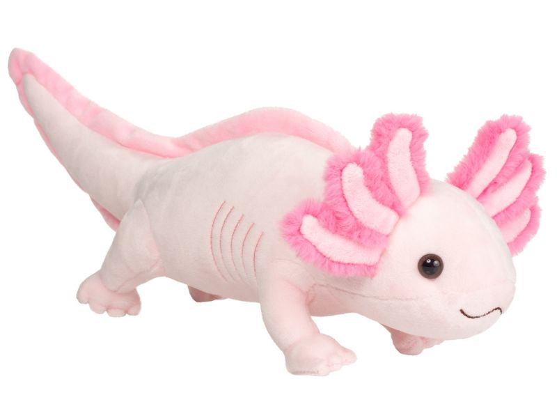 Axolotl rosa handgefertigt 11x10x38cm Kuscheltiere