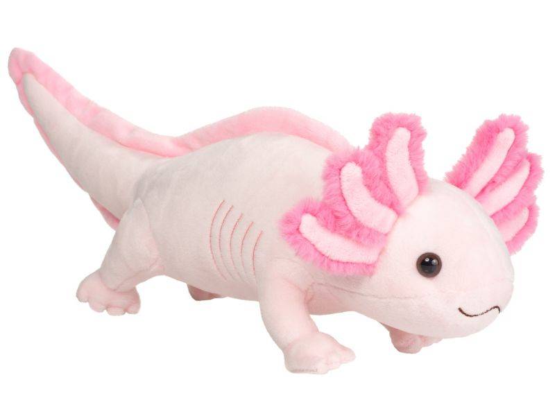 Axolotl rosa handgefertigt 11x10x38cm Kuscheltiere