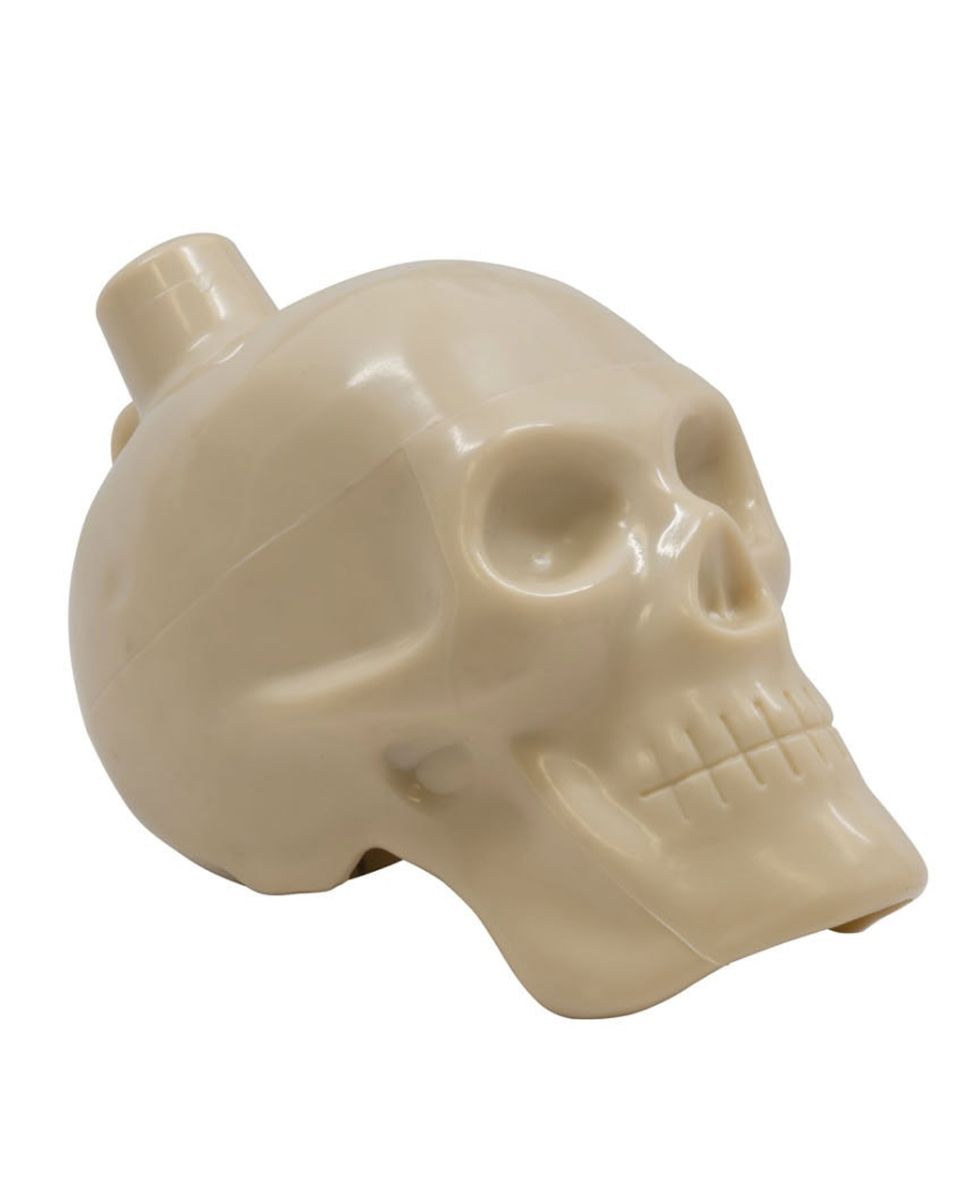 Aztekische Todespfeife mit beigem Totenkopf