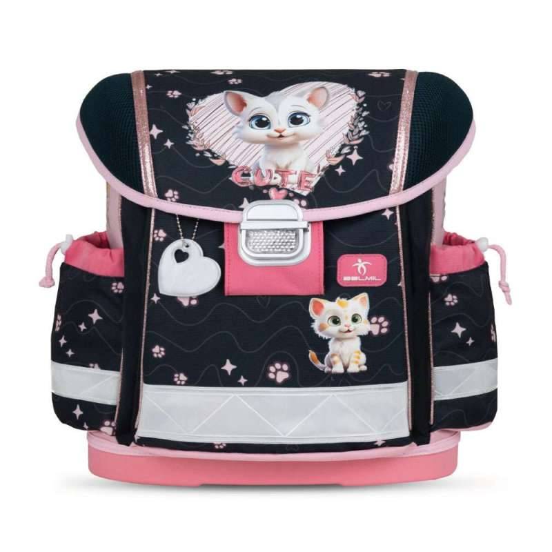 BELMIL Schulranzen CLASSY Set 4 tlg für Mädchen, Belmil Designs Cute Kitten