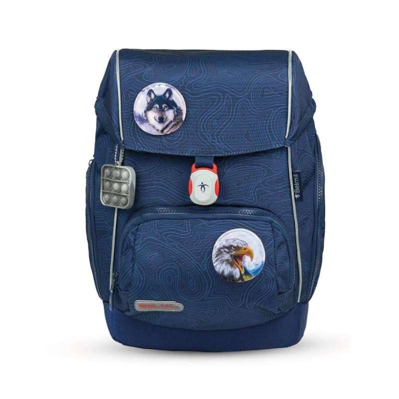 BELMIL Schulranzen COMFY PLUS Set 5 tlg für Jungen, Belmil Designs Topographic