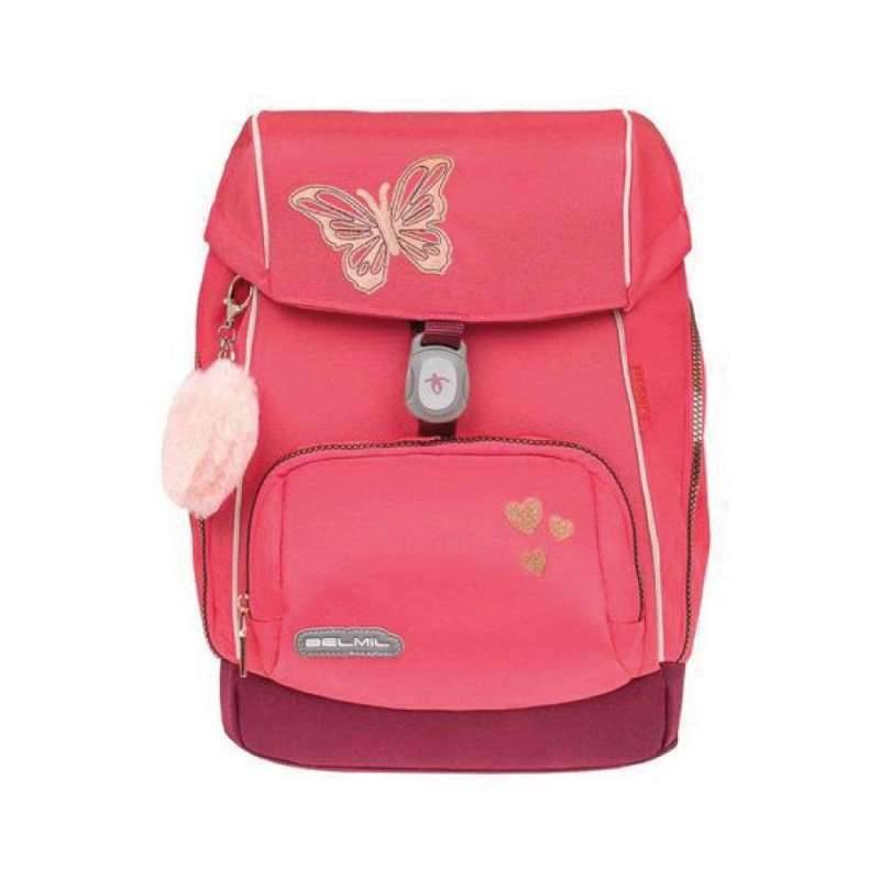 BELMIL Schulranzen COMFY PLUS Set 5 tlg für Mädchen, Belmil Designs Coral