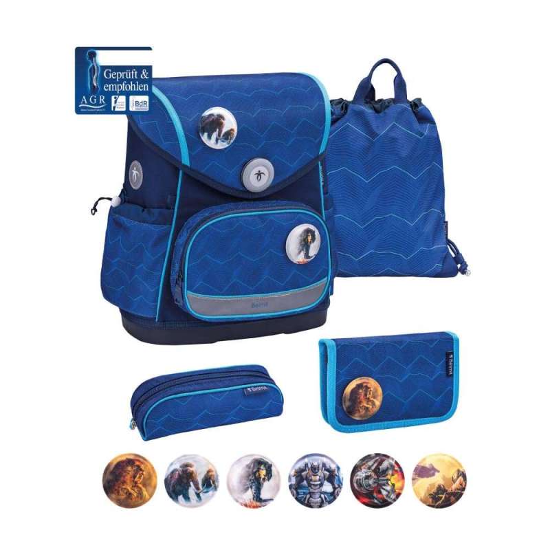 BELMIL Schulranzen COMPACT PLUS Set 5 tlg für Jungen, Belmil Designs Estate Blue BELMIL Schulranzen COMPACT PLUS Set 5 tlg für Jungen, Belmil Designs Estate Blue