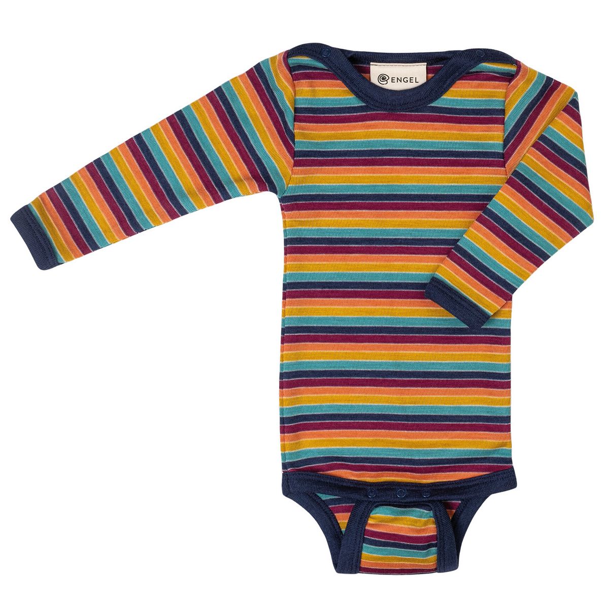 Baby Body langarm Wolle Seide multicolour 62/68