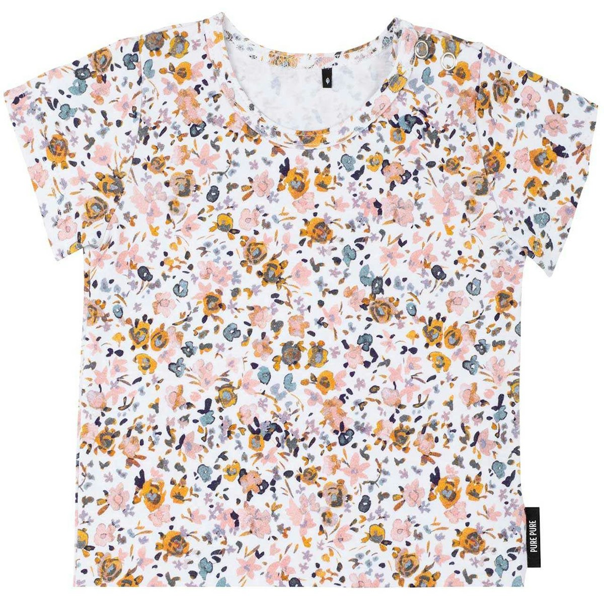 Baby Jersey Shirt kurzarm Blumen weiß 68