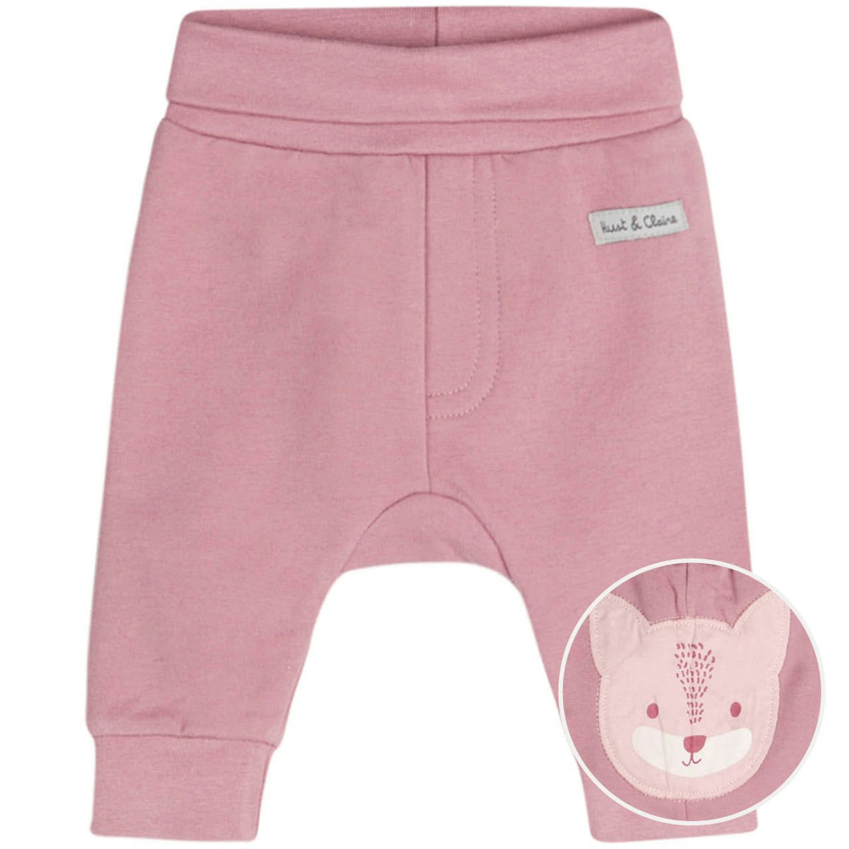 Baby Jogginghose Waldtiergesicht rosa 74