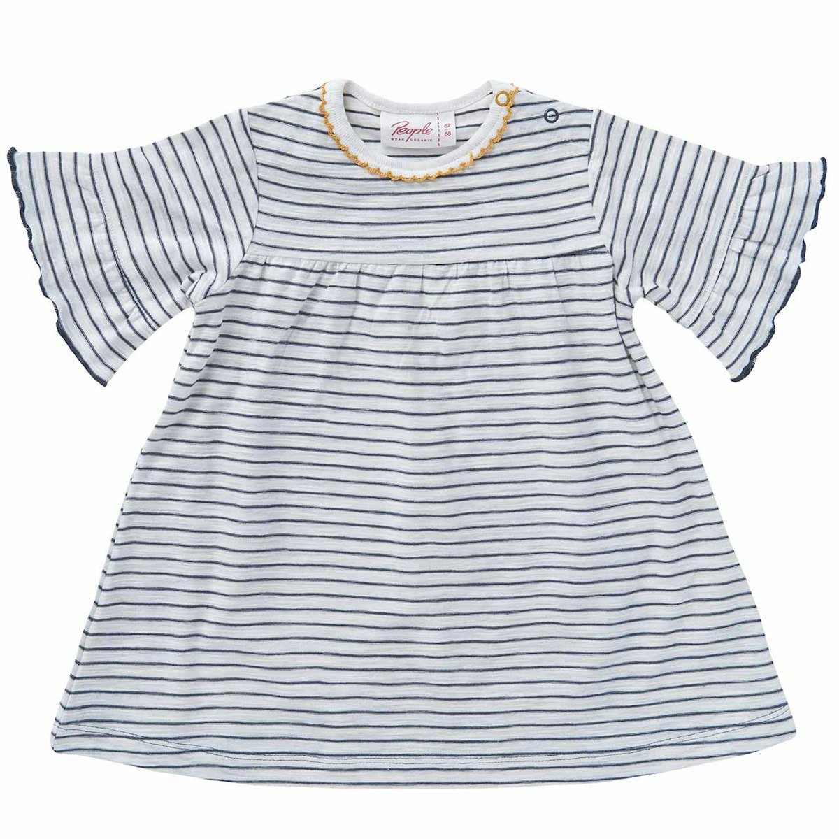 Baby Kleid kurzarm Sommer anthrazit geringelt 62/68