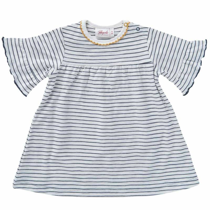Baby Kleid kurzarm Sommer anthrazit geringelt 62/68