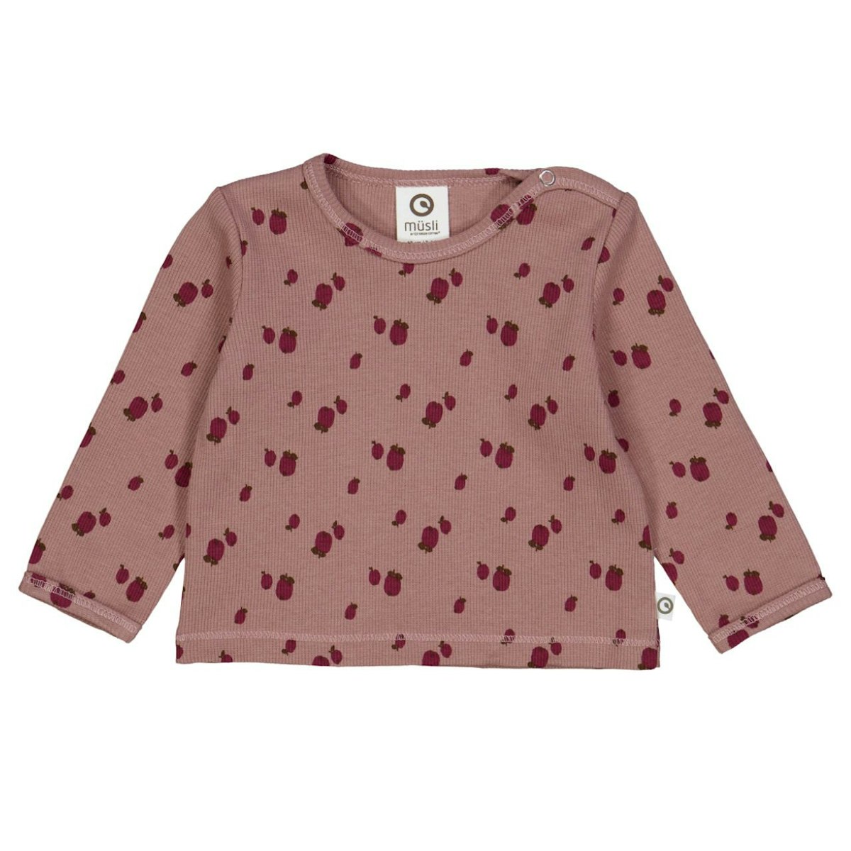Baby Rippe Langarmshirt rosa gemustert 92