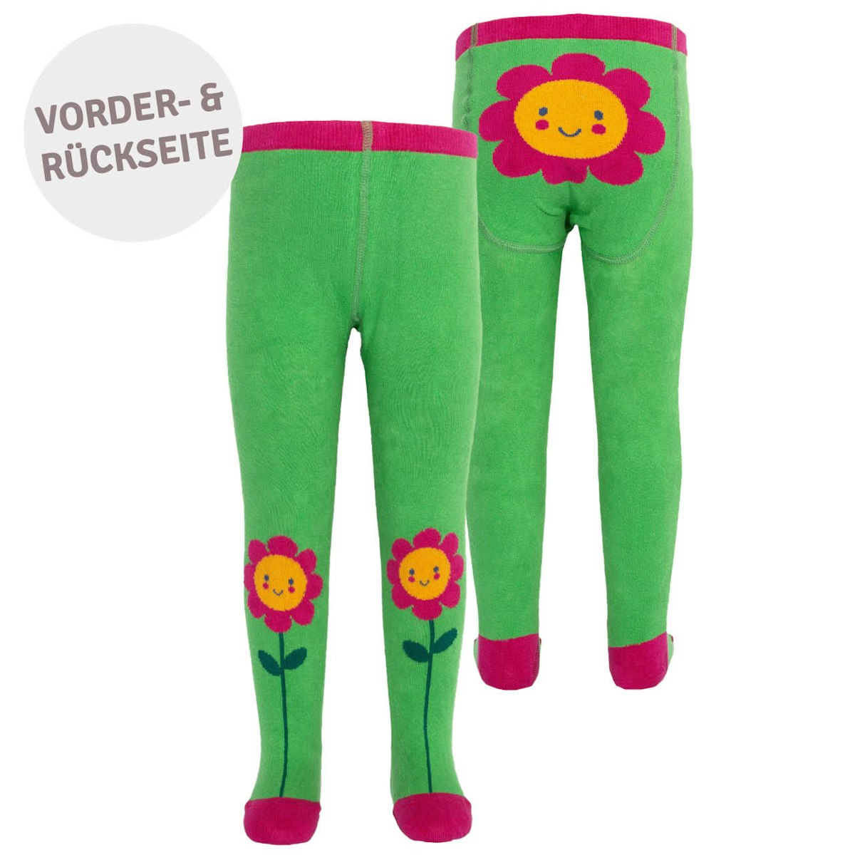Baby Strumpfhose Blumen-Muster grün 92/104